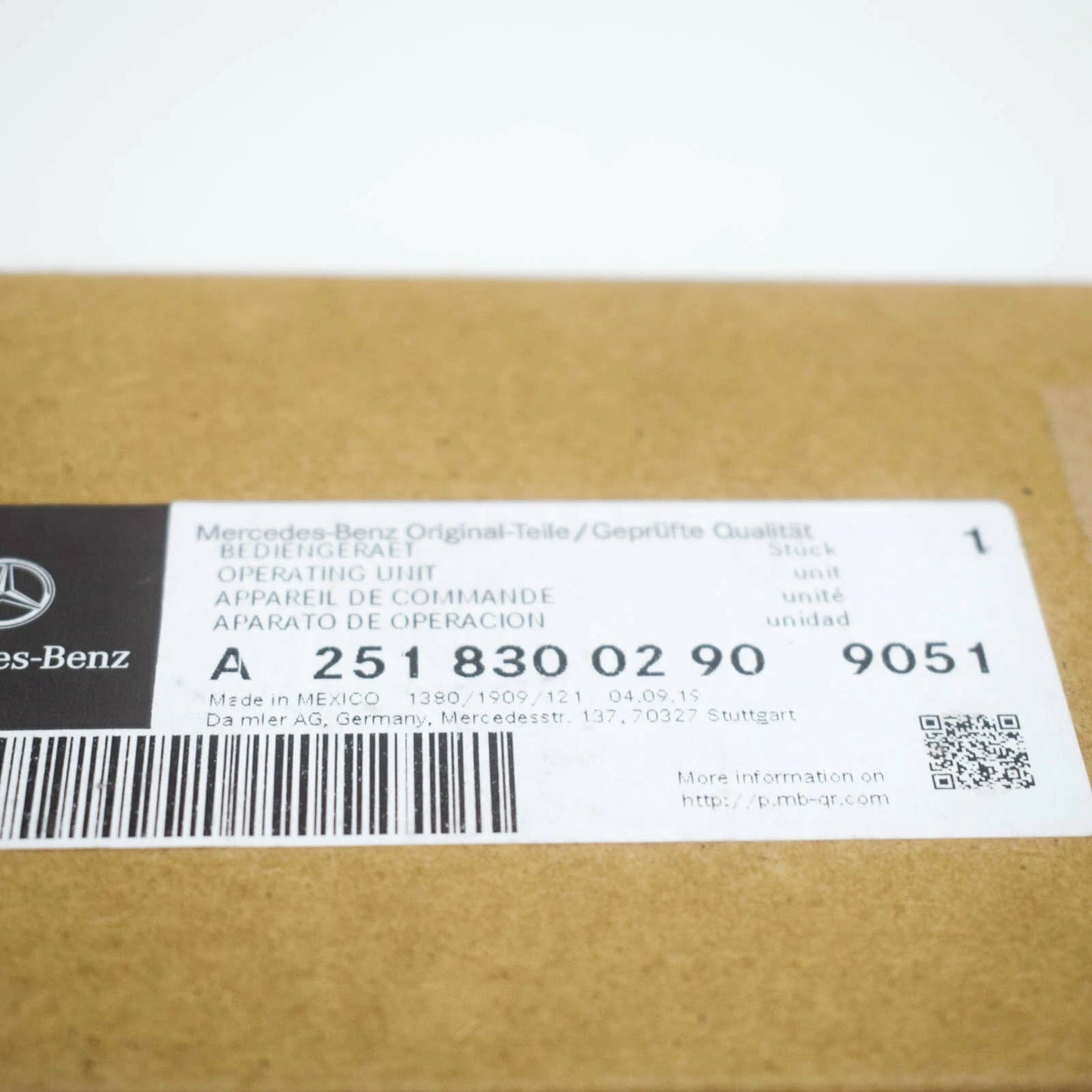 NEW MB M-CLASS W164 FRONT LEFT WINDOW CONTROL SWITCH A25183002909051