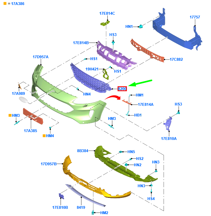 new ford kuga mk3 front radiator grille 2586147 original