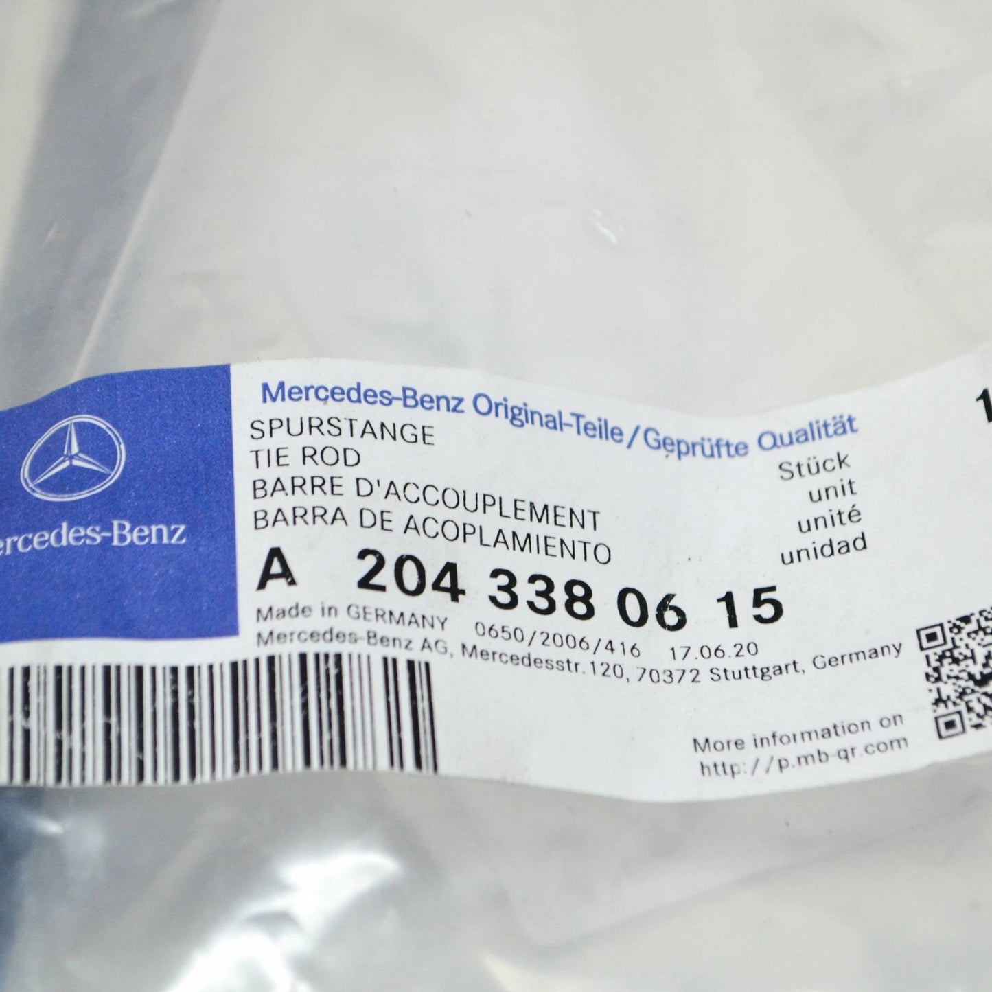 NEW MERCEDES-BENZ SLK R172 STEERING GEAR INNER TIE ROD A2043380615 ORIGINAL