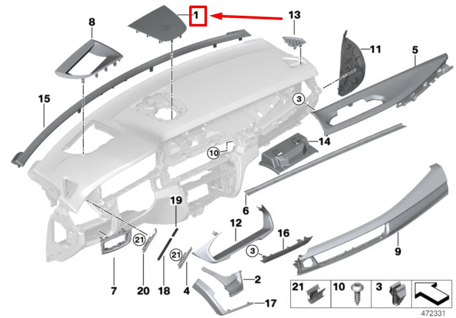 NEW BMW X5 F15, F85 TRIM CENTRE SPEAKER METAL 9298639 51459298639 ORIGINAL