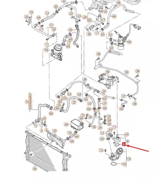 NEW AUDI A6 C7 ENGINE COOLING SYSTEM FLANGE O-RING SEAL 059121149E ORIGINAL