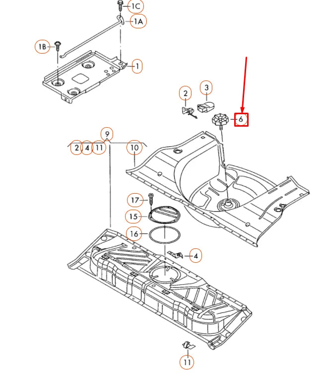 NEW VOLKSWAGEN LUPO SPARE WHEEL MOUNTING BOLT 6Q0803899A ORIGINAL