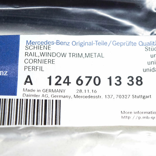 NEW MERCEDES-BENZ E W124 REAR LEFT SIDE WINDOW OUTSIDE RAIL A1246701338 ORIGINAL