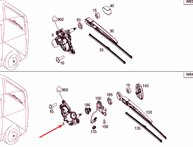 NEW MERCEDES-BENZ VITO W447 TAILGATE WIPER MOTOR A4479061900 ORIGINAL