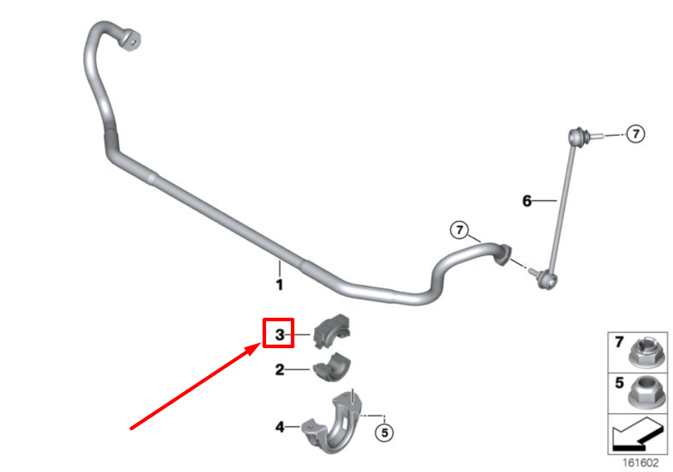new bmw 1 coupe e82 front sway bar bushing 2283517 31352283517 original