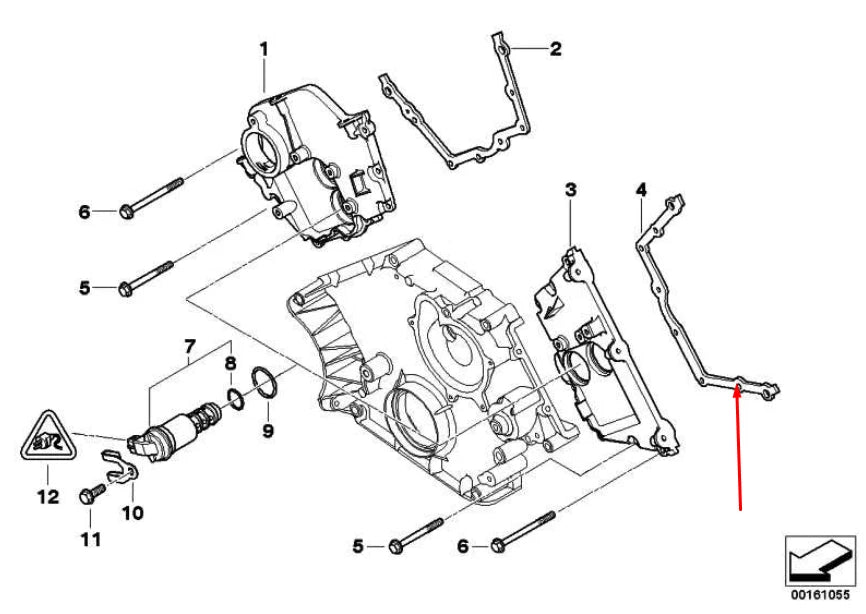 NEW BMW 5 E60 LEFT UPPER ENGINE TIMING CHAIN GASKET 11147506425 4.8PETROL