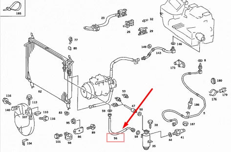 NEW MB S-CLASS W126 A/C AIR CON HOSE A1268304915 4.1 PETROL ORIGINAL