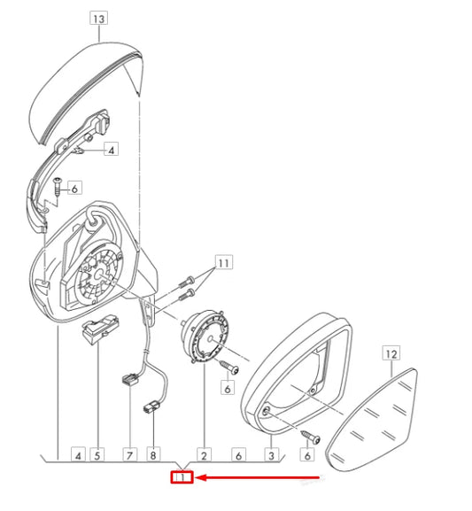 NEW VW GOLF MK7 FRONT RIGHT DOOR MIRROR HOUSING LHD 5G1857508FH9B9 ORIGINAL