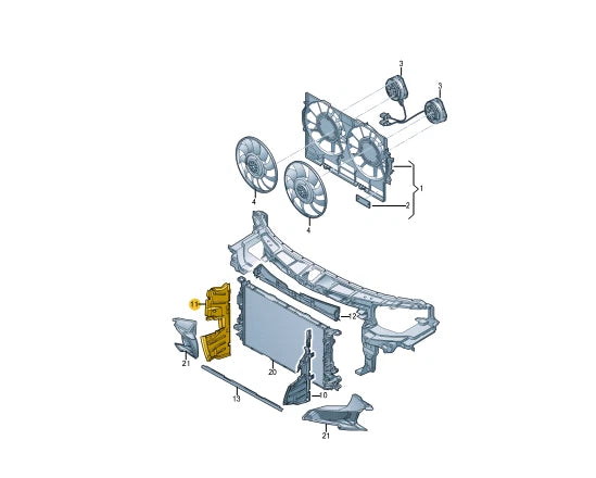 NEW AUDI A8 4H FRONT RIGHT RADIATOR AIR GUIDE 4H0121284AA