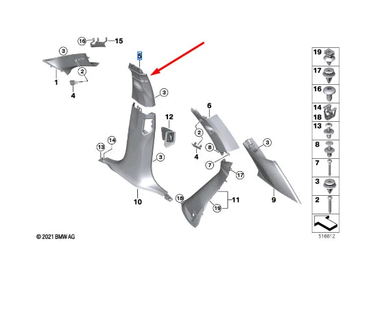 NEW BMW X5 G05 RIGHT SIDE B PILLAR COLUMN TRIM 51435A0D9B8 ORIGINAL