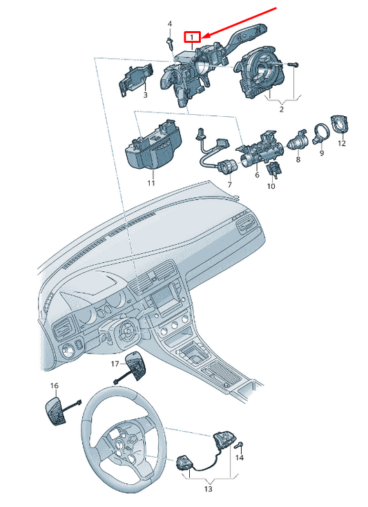 new vw touran 5t steering column multi-switch 5q0953502rigi original