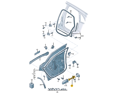 NEW AUDI Q5 8R REAR DOOR LIMITER CATCH 8R0839249F ORIGINAL