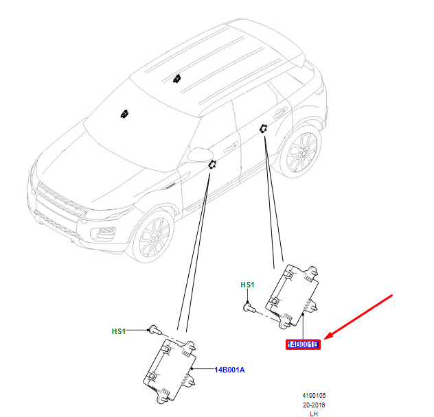 new lr range rover evoque l538 rear left door control unit lr095502 original