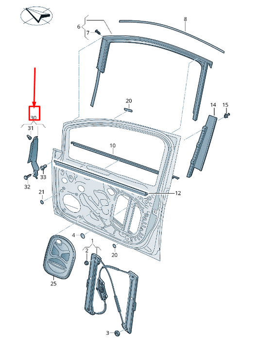 NEW VW TOURAN 5T FRONT RIGHT DOOR TRIM 5TA837974A9B9 ORIGINAL