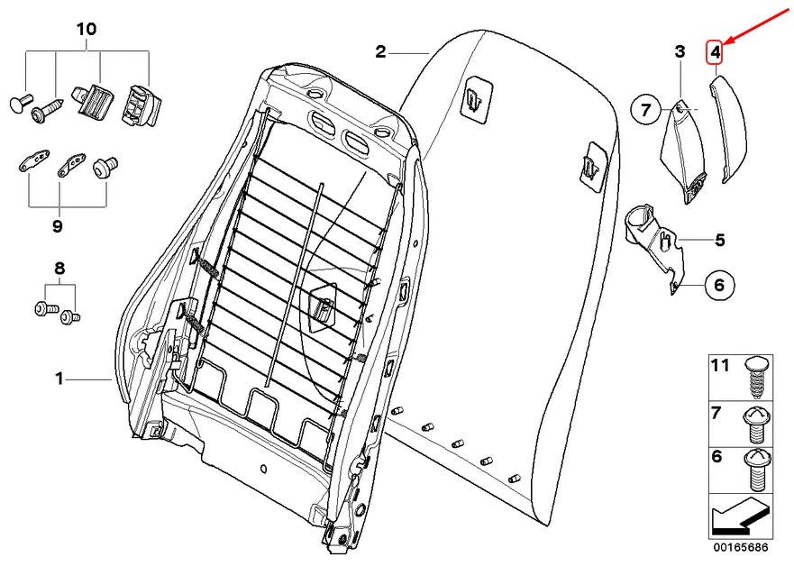 NEW BMW Z4 E85 FRONT SEAT LEFT BELT GUIDE LOOP 72117130831 ORIGINAL