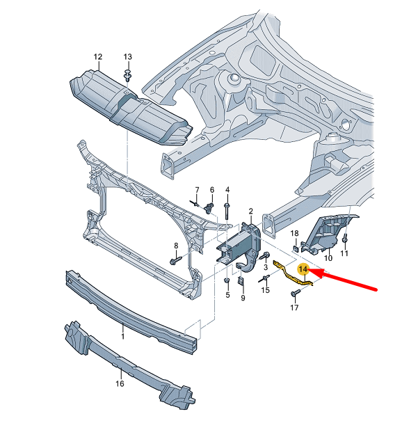 NEW AUDI A7 SPORTBACK 4G8 FRONT LEFT SIDE PANEL BRACE 4G8807591C ORIGINAL