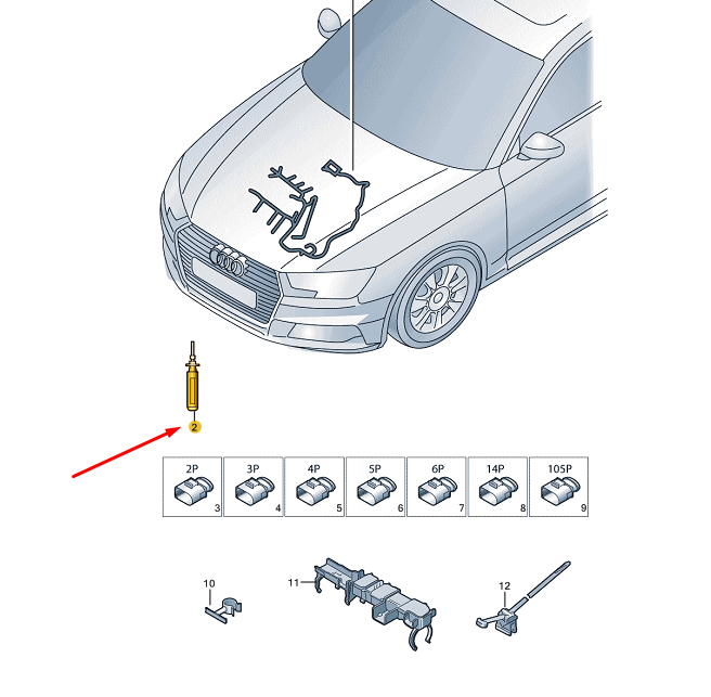 NEW AUDI A4 B9 GLOW PLUG ROUND INSERT SLEEVE WITH LINE 4G0971782 ORIGINAL