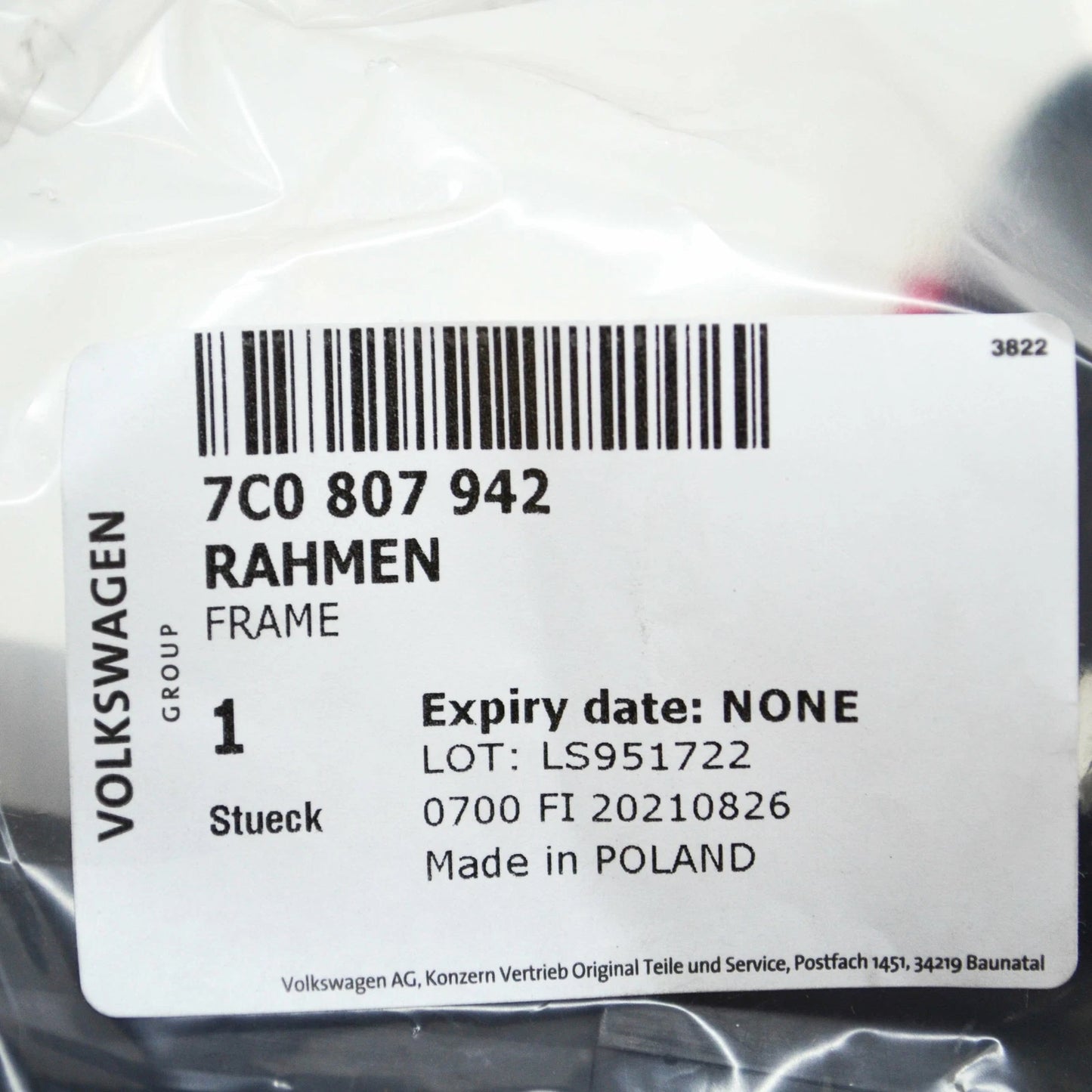 NEW VW CRAFTER SY FRONT RIGHT HEADLIGHT WASHER COVER BRACKET 7C0807942 ORIGINAL