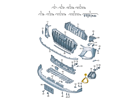 NEW AUDI Q3 F3 FRONT BUMPER RIGHT TRIM 83A853054AT94 ORIGINAL