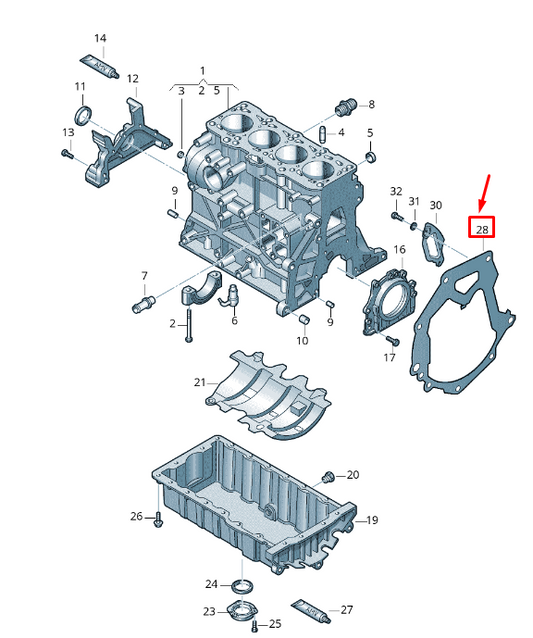 NEW VW TRANSPORTER VI T6 CRANKCASE HOUSING COVER PLATE 03L103647G ORIGINAL