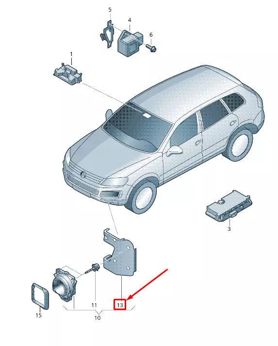 NEW VW TOUAREG 7P LEFT CRUISE CONTROL DISTANCE SENSOR BRACKET 7P6907461