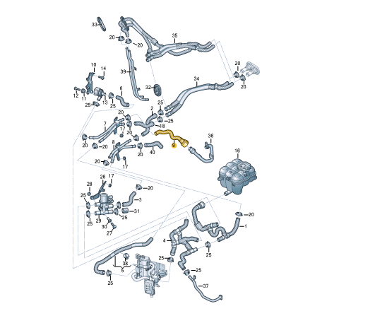 NEW AUDI Q7 4M ENGINE COOLING HOSE PIPE 4M0819332D ORIGINAL