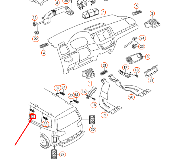 NEW VW SHARAN 7N LEFT FRONT ROOF FRESH AIR VENT 7N0820951PY20 ORIGINAL