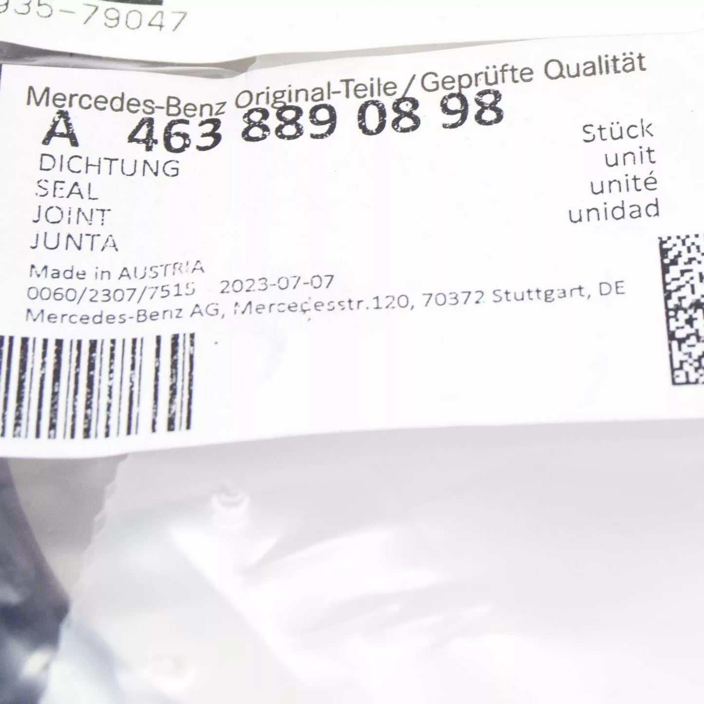 NEW MERCEDES-BENZ G W463 FRONT FENDER WIDENING SEAL A4638890898 ORIGINAL