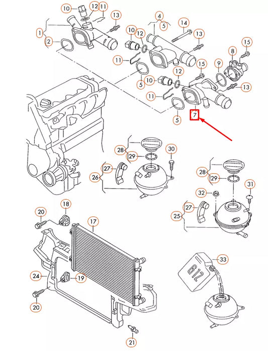 NEW AUDI A3 8L COOLANT FLANGE 038121133A