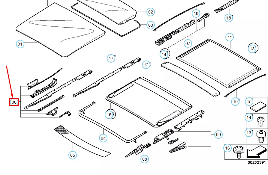 NEW BMW X3 E83 FRONT SUNROOF GLASS REPAIR KIT 54107130990 7130990 ORIGINAL