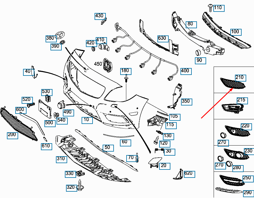 NEW MERCEDES-BENZ CLA C117 FRONT BUMPER RIGHT LOWER GRILLE A1178851822 ORIGINAL