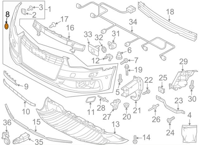 NEW AUDI A6 C7 FRONT BUMPER TOW HOOK EYE COVER 4G0807241GRU 2013 ORIGINAL