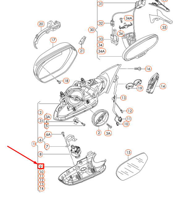 NEW AUDI A6 C7 FRONT LEFT DOOR MIRROR LOWER COVER 4G085852301C ORIGINAL