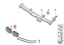 NEW BMW E39 SEDAN FRONT RADIATOR KIDNEY BLACK GRILLE LEFT 7005837 51137005837