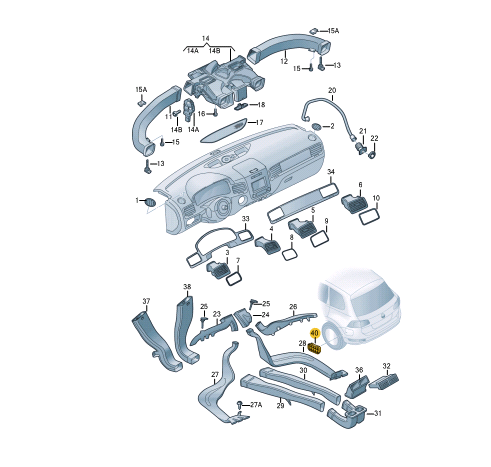 NEW VOLKSWAGEN TOUAREG 7P BODY VENTILATION GRILLE 7PP819181A ORIGINAL