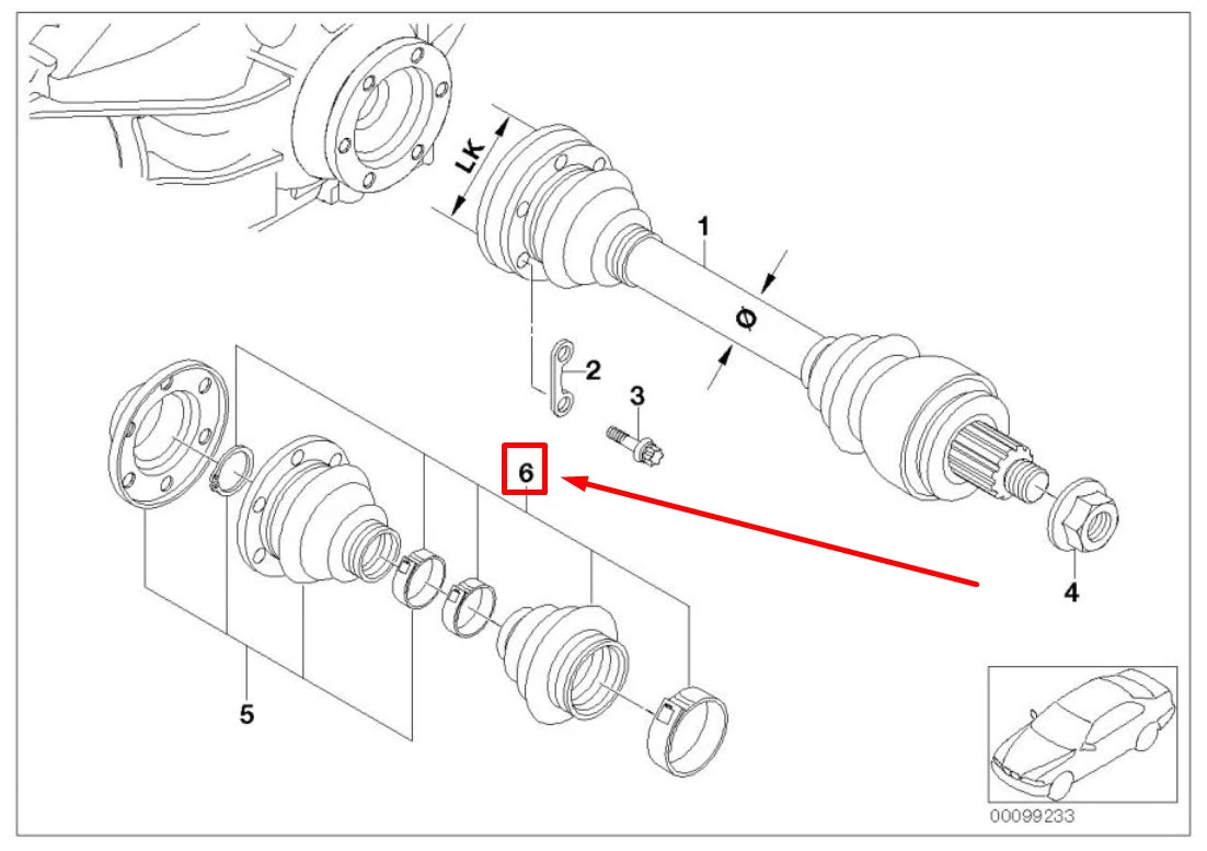 NEW BMW 3 E90 CV BOOT REPAIR KIT 33207546049 7546049 ORIGINAL