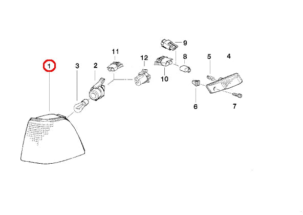 NEW BMW 3 E36 COUPE FRONT RIGHT TURN INDICATOR LIGHT 82199403094 ORIGINAL