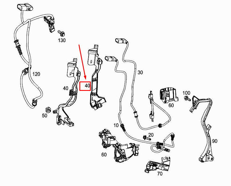 NEW MERCEDES-BENZ GLC X253 FRONT AXLE LEFT CABLE DUCT A2055467980 ORIGINAL