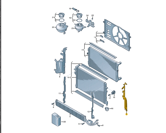 NEW VOLKSWAGEN GOLF MK7 5G LEFT RADIATOR AIR DUCT 5G0121283AQ ORIGINAL