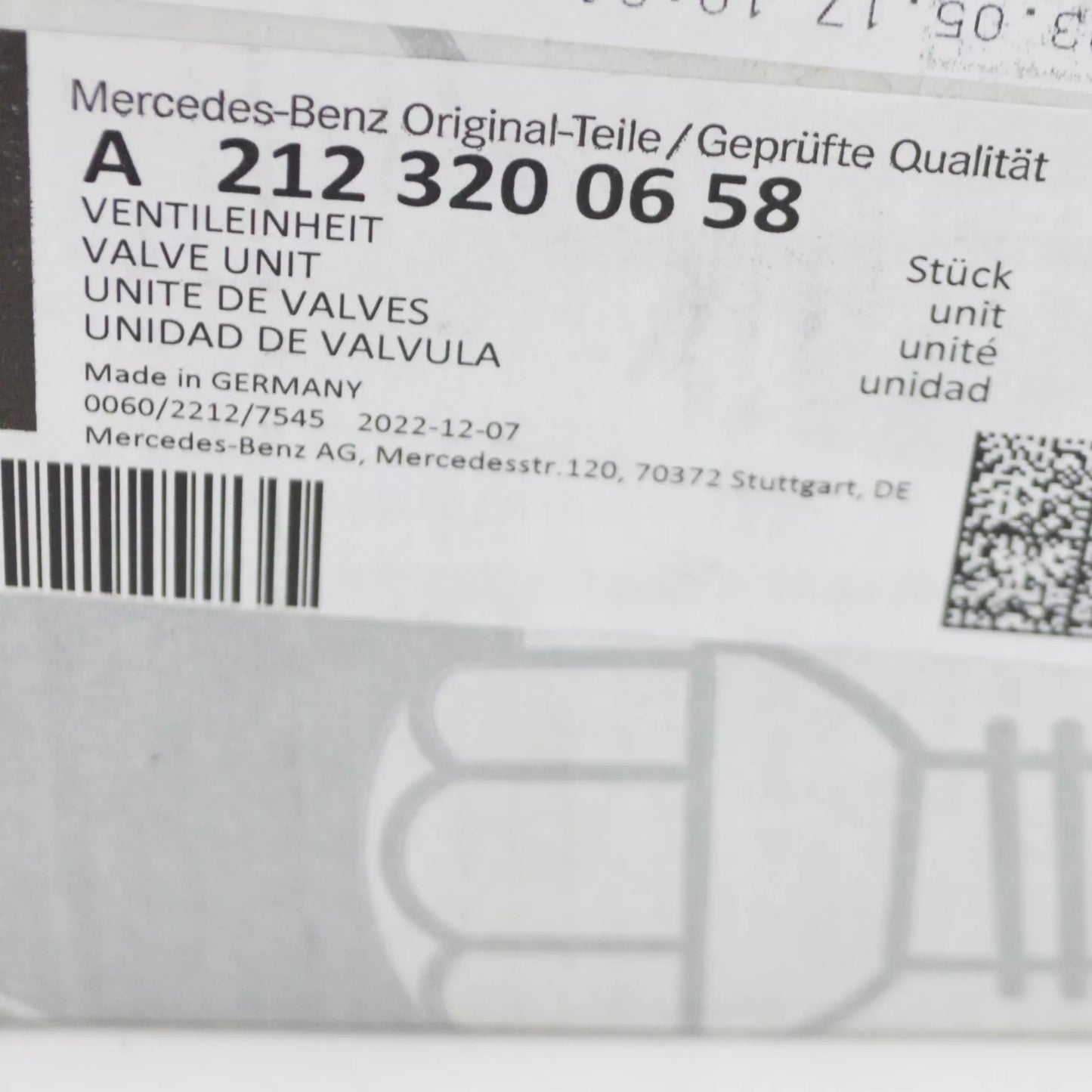 NEW MERCEDES-BENZ E W212 SUSPENSION VALVE BLOCK A2123200658 ORIGINAL