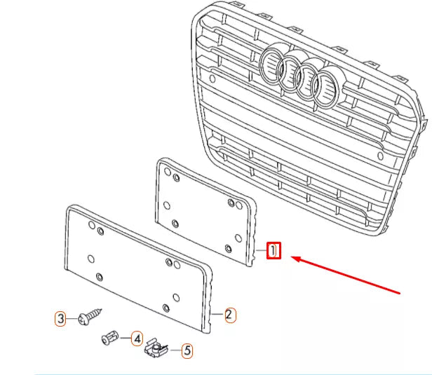 NEW AUDI RS5 COUPE QUATTRO 8T FRONT LICENCE PLATE HOLDER 8T0807285MT94 ORIGINAL