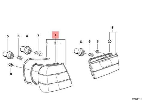 NEW BMW E34 WAGON REAR LIGHT IN THE SIDE PANEL RIGHT 8351648 63218351648