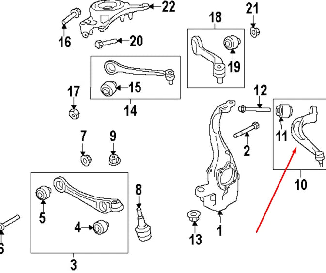 NEW AUDI Q5 8R FRONT LEFT LOWER CONTROL ARM 8K0407693AD ORIGINAL
