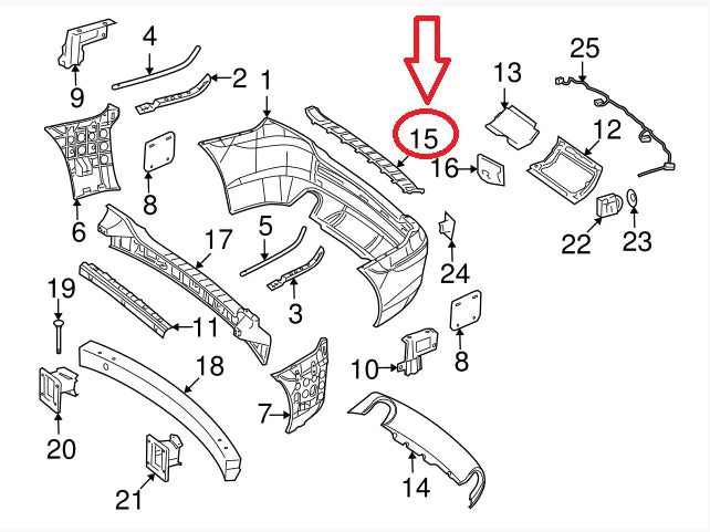 NEW MB R-CLASS W251 AMG REAR BUMPER LOADING PLATE CHROME A2518800011