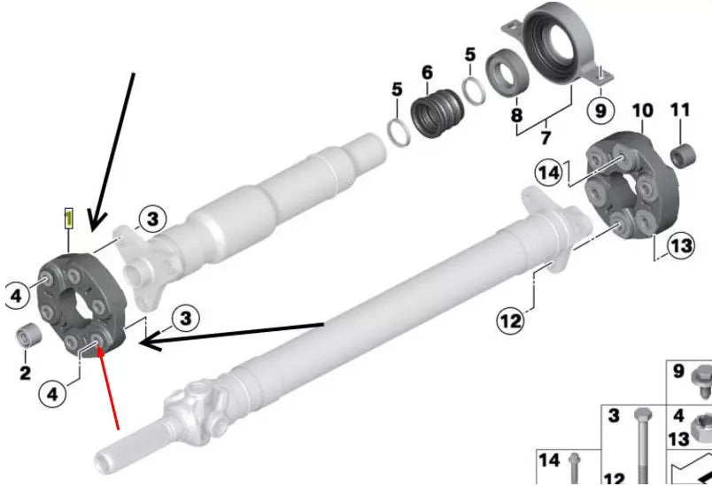 NEW BMW X3 E83 DRIVESHAFT UNIVERSAL FLEX DISC JOINT 26117542238 7542238 ORIGINAL