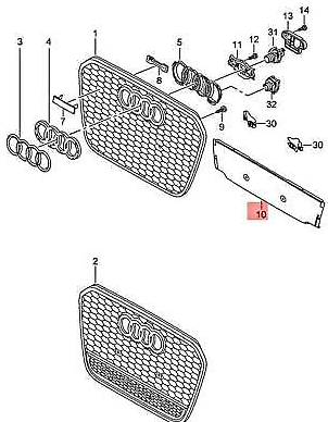 new audi a6 c7 front grille baffle 4g0807217 original