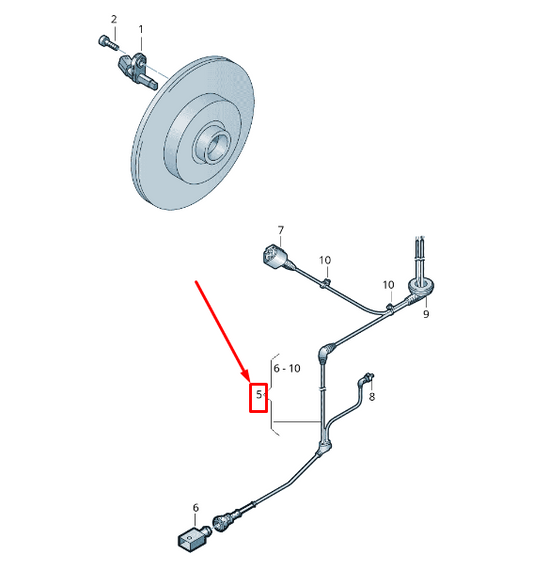 new vw touran 5t front left speed sensor wiring harness 5ta927903e original