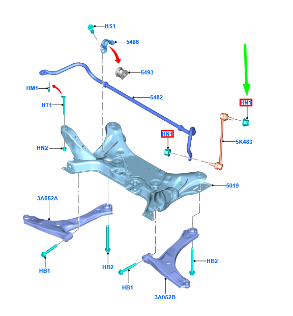 new ford transit mk3 front stabilizer link nut w715922-s442 1764272 original