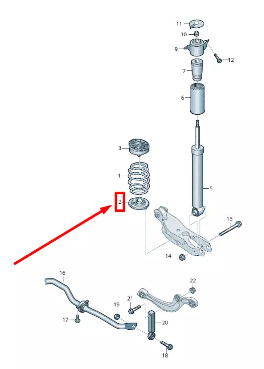 NEW AUDI Q5 FY REAR LOWER COIL SPRING INSULATOR 80A512297A ORIGINAL