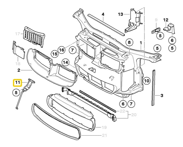 NEW BMW 3 E90 ENGINE HOOD CATCH BRACE 7116693 51647116693 ORIGINAL